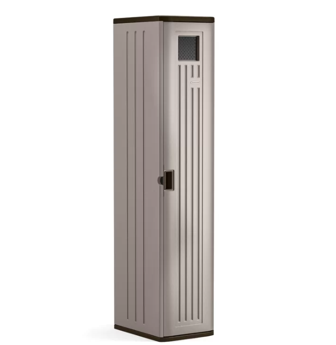 Suncast BMC5800 72 in. X 15 in. X 20 in 2-Shelf Resin Tall Storage Locker in Platinum