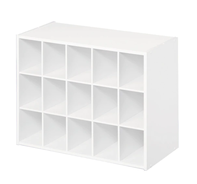 ClosetMaid 19.38-in H x 24.13-in W x 11.63-in D White Stackable Wood Laminate 15 Cube Organizer