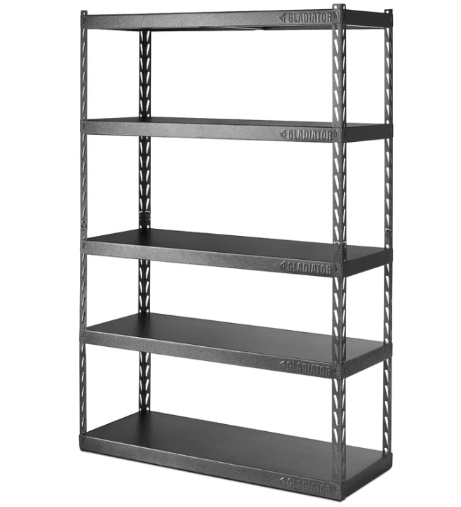 Gladiator GARK485TGG 5-Tier Steel Garage Storage Shelving Unit with EZ Connect (48 in. W x 72 in. H x 18 in. D)