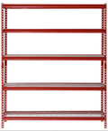Muscle Rack Red 60″W x 24″D x 72″H 5-Shelf Steel Shelf Unit
