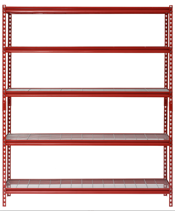 Muscle Rack Red 60″W x 24″D x 72″H 5-Shelf Steel Shelf Unit