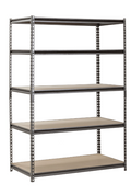 Muscle Rack 48″W x 24″D x 72″H 5-Shelf Steel Freestanding Shelves, Silver-Vein