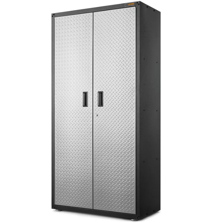 Gladiator GALG36KDYG Ready-to-Assemble Steel Freestanding Garage Cabinet in Silver Tread (36 in. W x 72 in. H x 18 in.